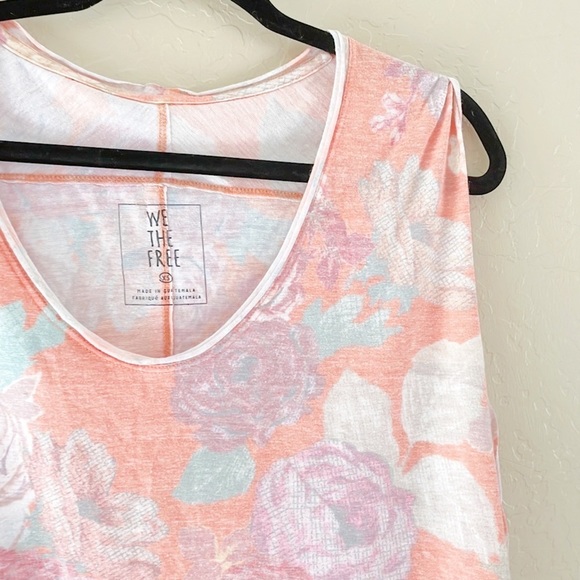 We the Free Oversized Orange Combo Floral Gardenia Tee - Picture 6 of 12